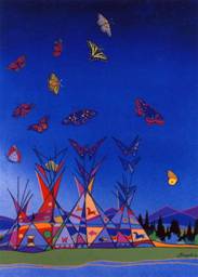 tipis and butterflies